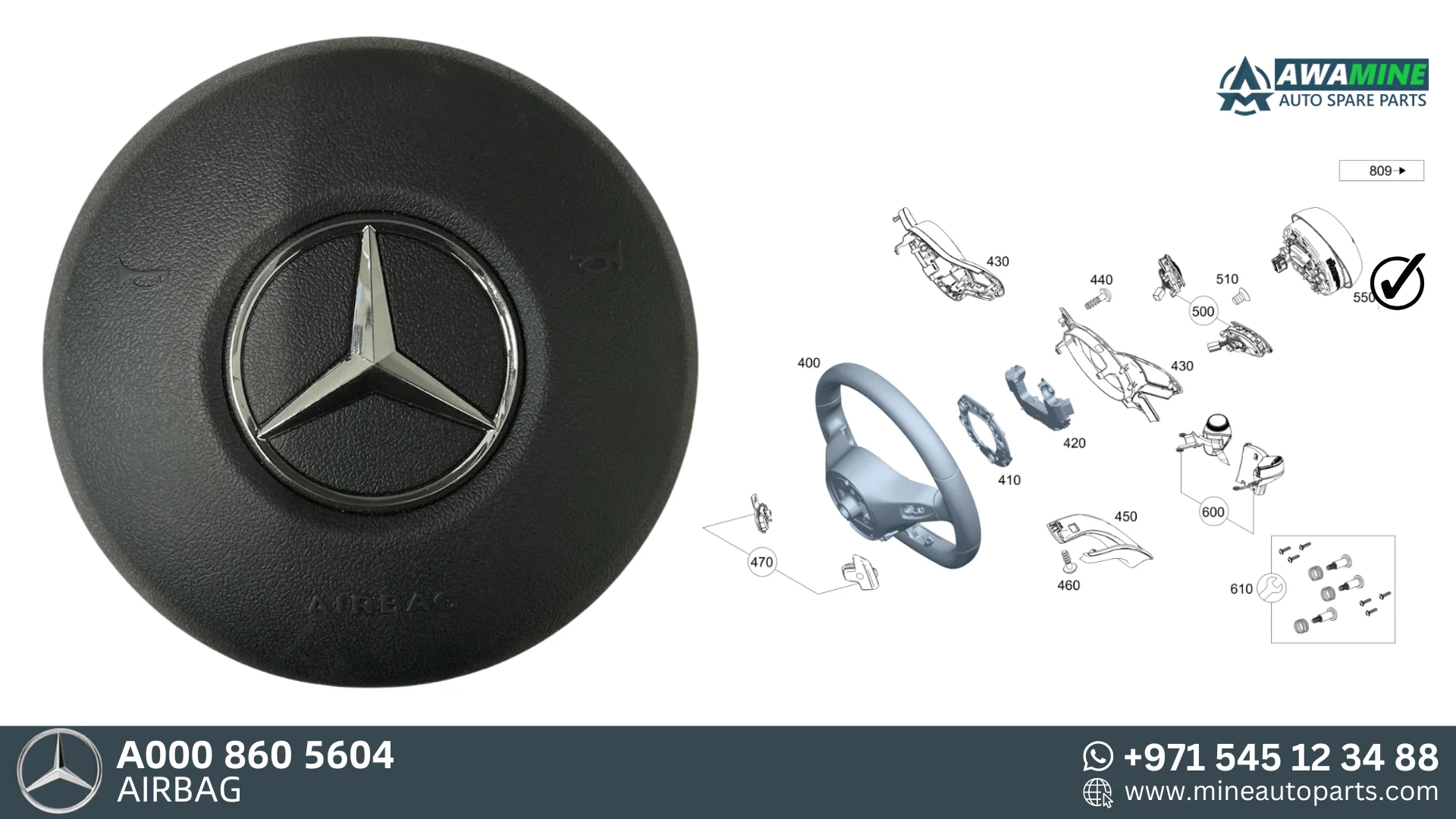 Mercedes Benz c-class AIRBAG 0008605604