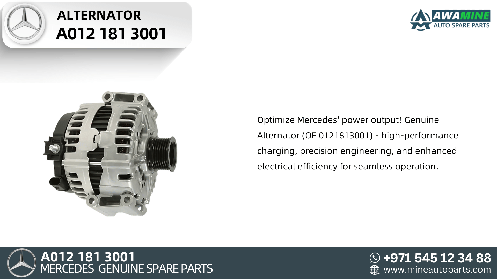 ALTERNATOR FOR MERCEDES BENZ S CLASS A0121813101