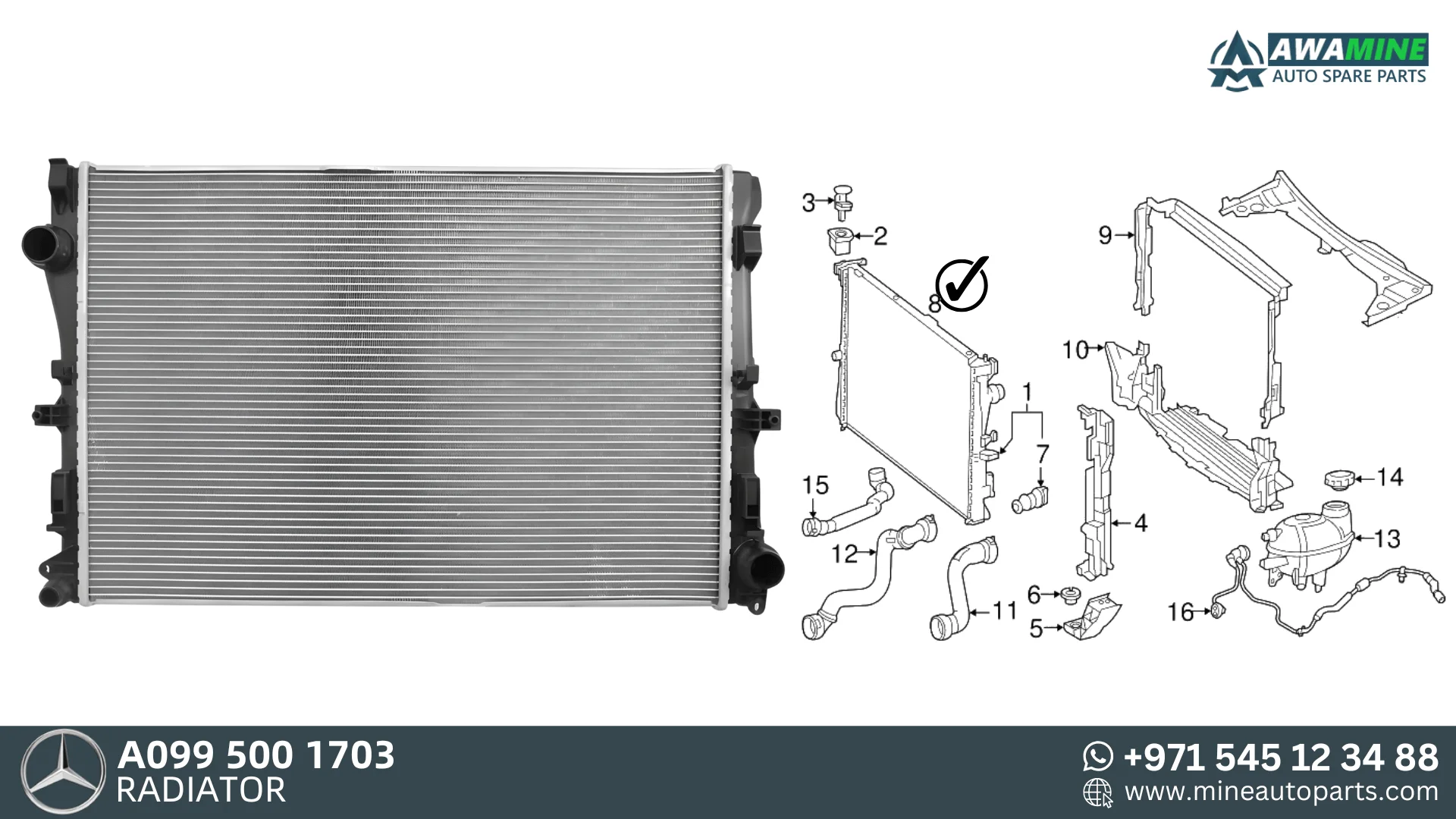 Mercedes Benz c-class RADIATORE 0995001703