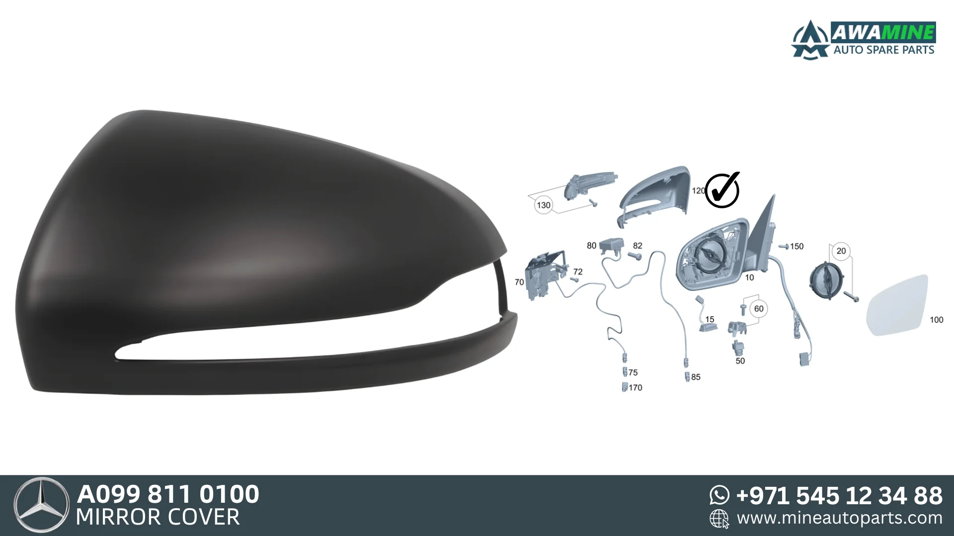 MERCEDES BENZ B CLASS MIRROR COVER 0998110100