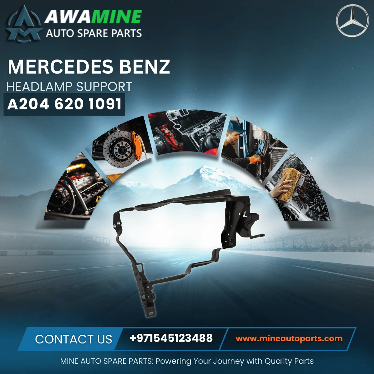 MERCEDES BENZ HEADLAMP SUPPORT 2046201091