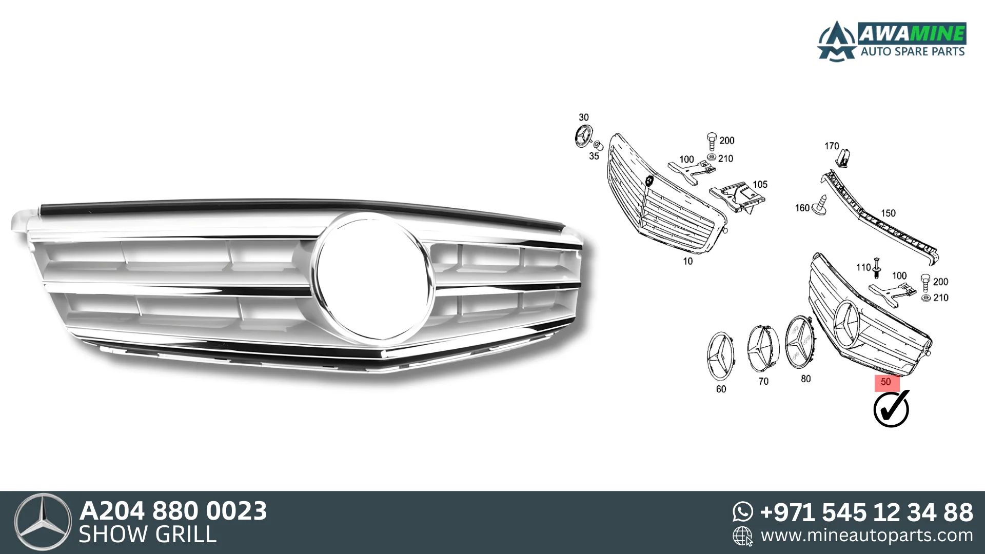 Mercedes Benz c-class GRIGLIA ANTERIORE 2048800023