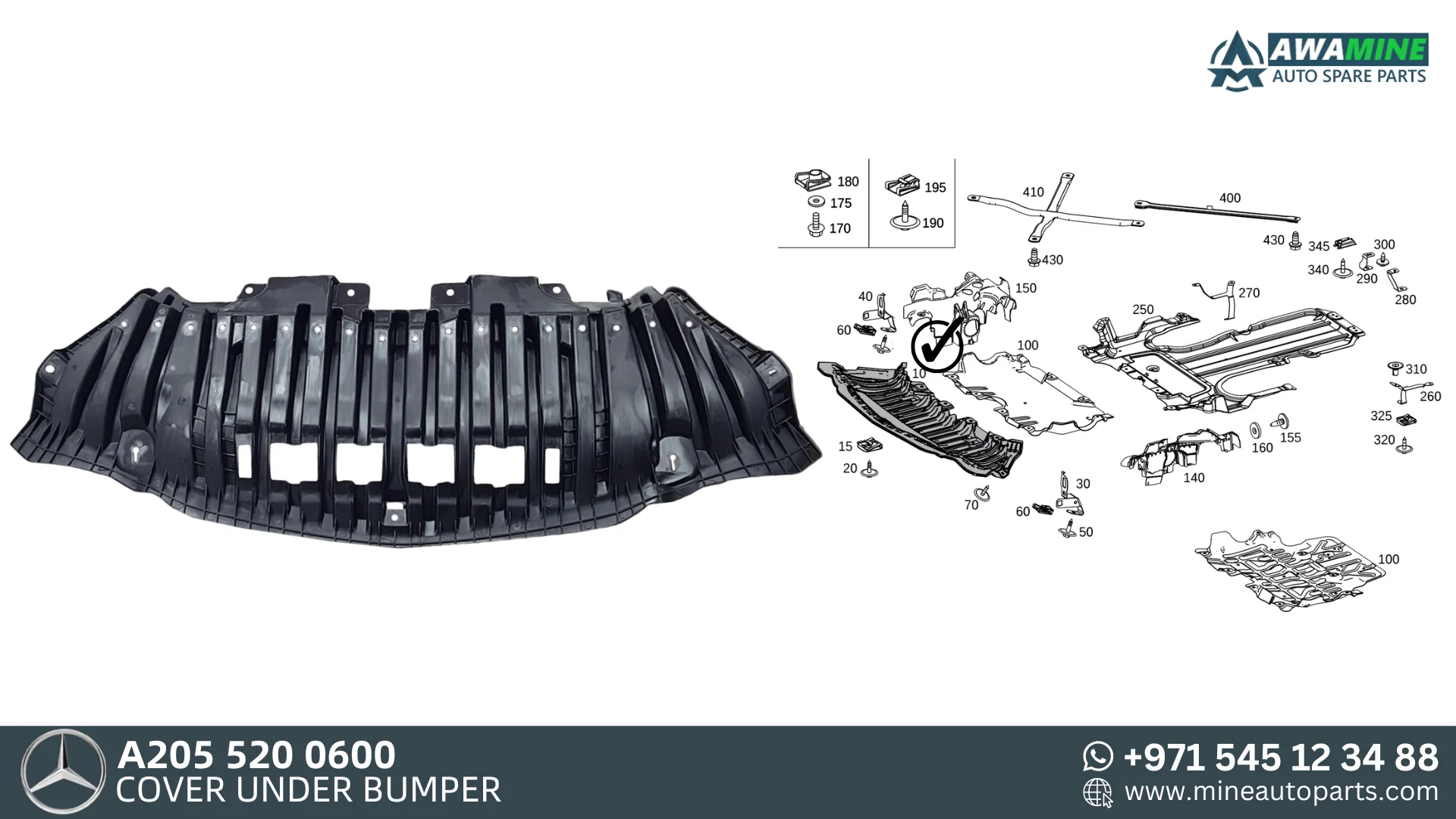 Mercedes Benz c-class COPERTURA SOTTO PARAURTI 2055200600