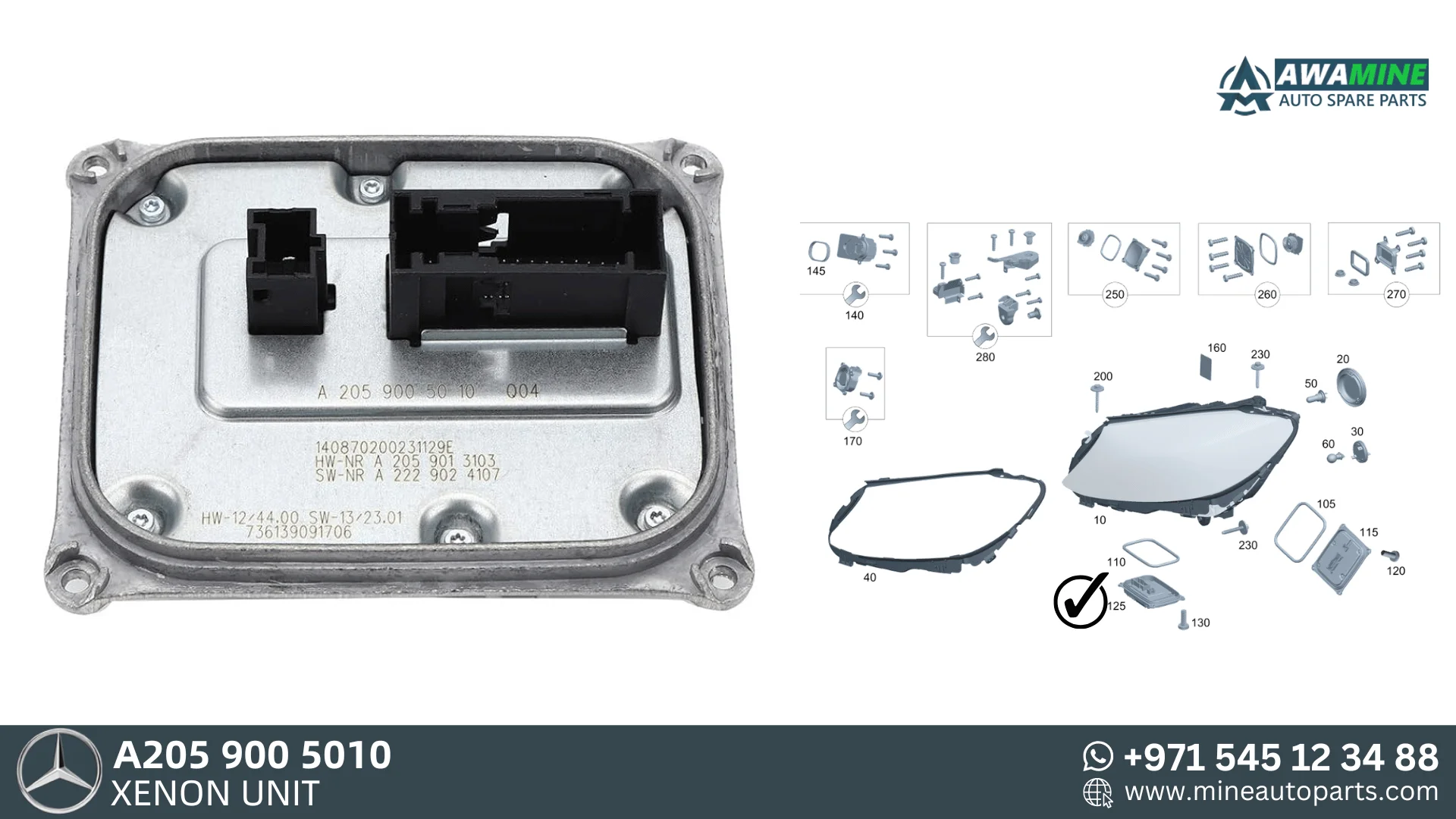 Mercedes Benz c-class UNITÀ XENON 2059005010