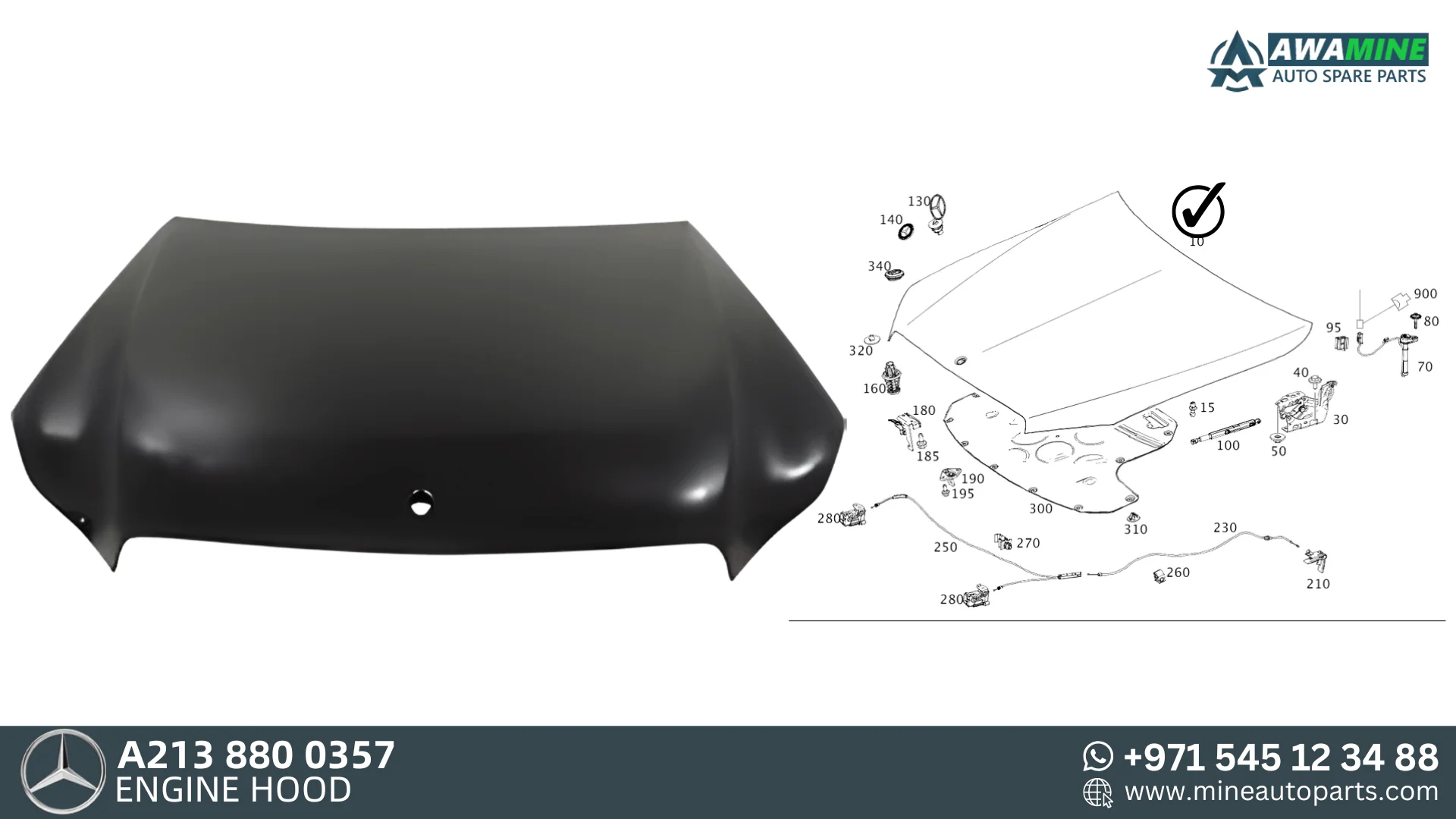 Mercedes Benz e-class MOTORHAUBE 2138800357