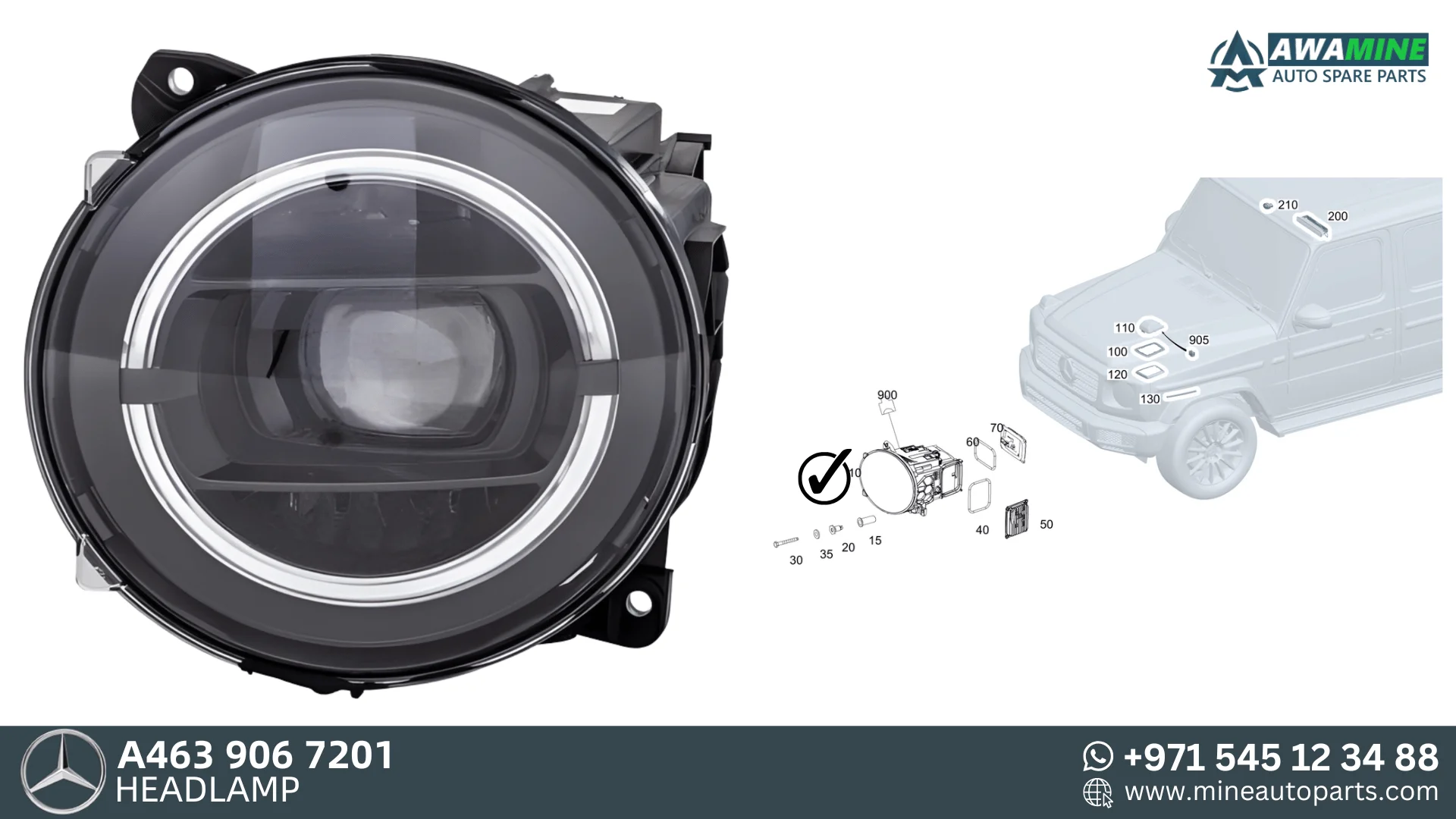 MERCEDES BENZ G CLASS HEADLAMP 4639067201
